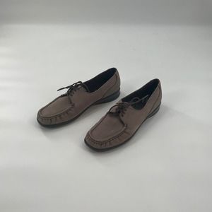 Womens SAS comfort moccasin Suede Moc Toe Lace Up 10 N